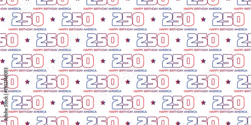 Canvas Print USA 250 years anniversary seamless pattern