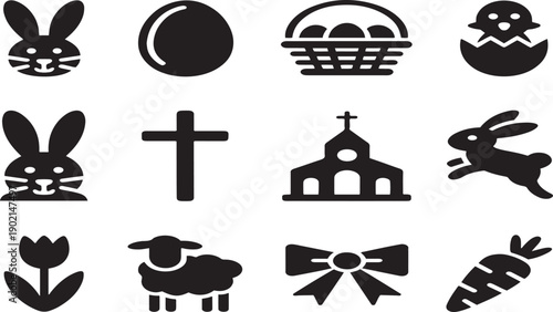 set of easter icons