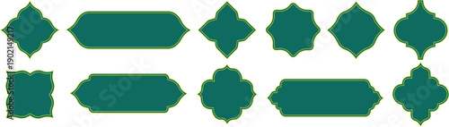 Set of ten islamic frames for different designs, islamic ornament frames perfect for social media posts