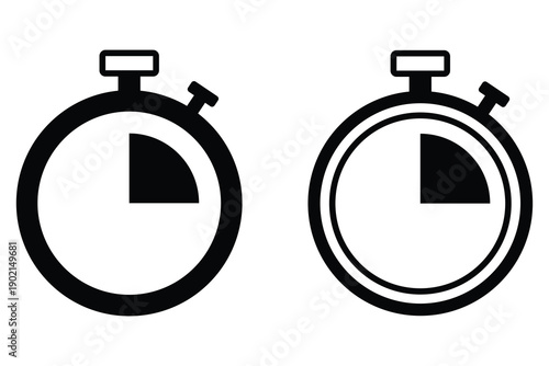 Stopwatch, Timer Line Icons Set