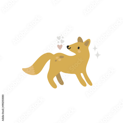Cute fox vector illustration with playful woodland character. Great for kids decor, nursery prints, and baby branding.