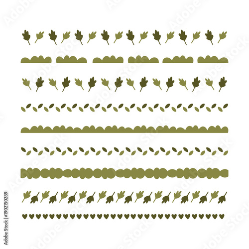 Woodland decorative borders and elements vector set with forest theme. Perfect for kids layouts, nursery designs, and children stationery.