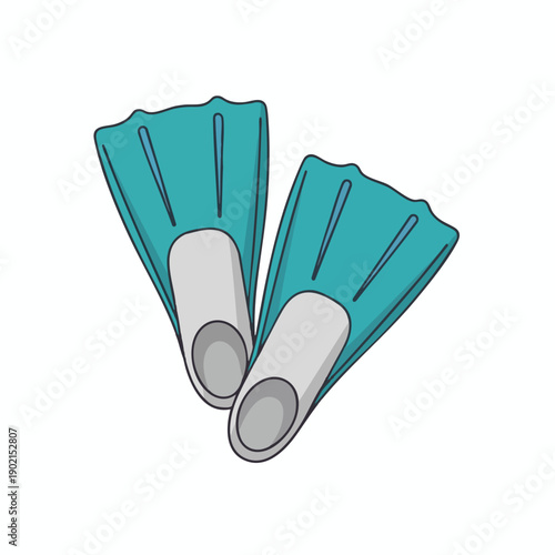 Pair of Blue Swimming Flippers