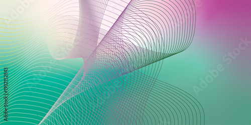 Abstract colorful vector background featuring a blue wave pattern with digital light curves and futuristic lines for a professional business wallpaper design template