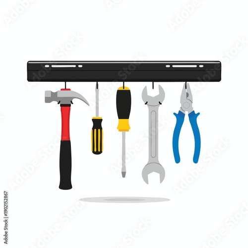 Tools Hanging on a Pegboard