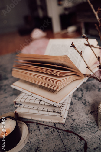 old book on a wooden table