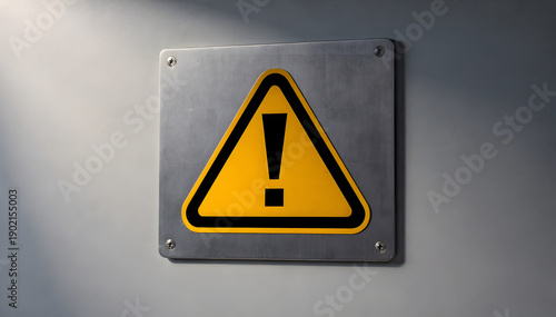 Free Download Exclamation Hazard: Cautionary Sign on Metal Surface for Industrial Safety and Workplace Awareness - Isolated Symbol Warns of Potential Danger and Risk - GFXLoad