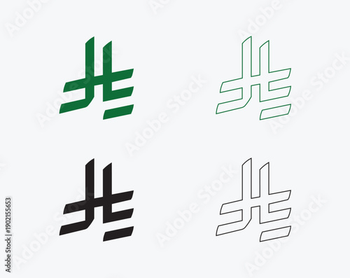 Saudi riyal currency symbol icon available in color and black versions. Clean, minimal vector design suitable for finance, banking, economy, currency exchange, business graphics, websites, mobile apps
