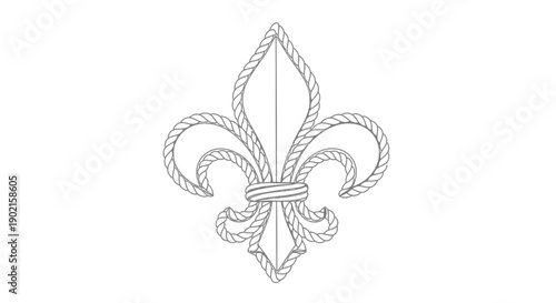 fleur de lis symbol with rope, heraldry design