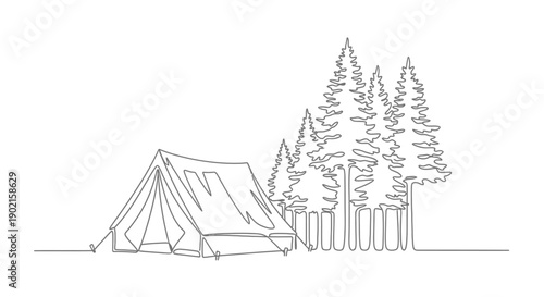 camping tent in forest, outdoor adventure