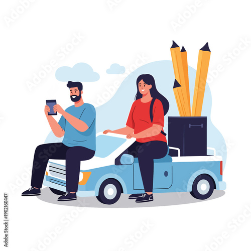 Creative Duo on Pickup Truck