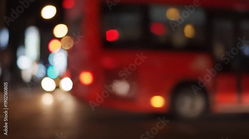 Abstract blurred night city lights background with bokeh effect vibrant colorful streaks of traffic and street lamps create a dynamic urban atmosphere