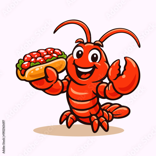 Lobster roll logo vector illustration template icon