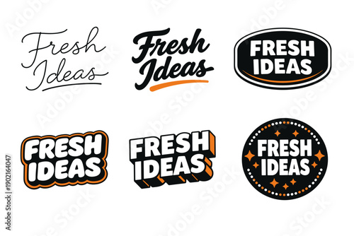 Fresh ideas logo set in various styles and designs