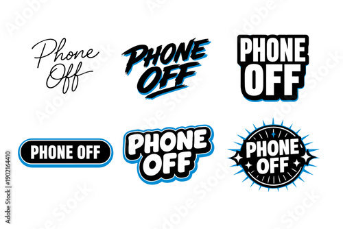 Creative typography designs featuring 'phone off' in various styles