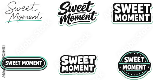 Sweet moment typography collection in diverse styles