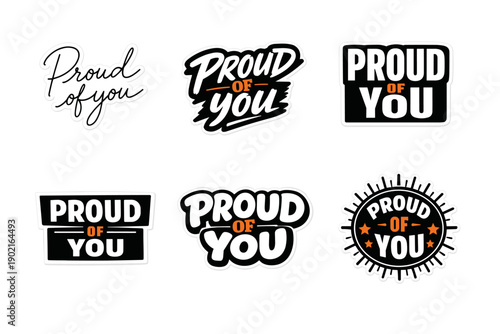 Proud of you: diverse designs and bold typography in motivational stickers