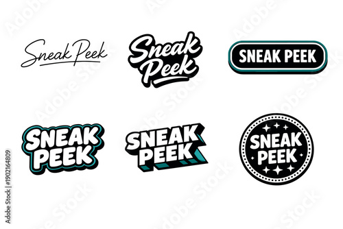 Various sneak peek designs in different typography styles