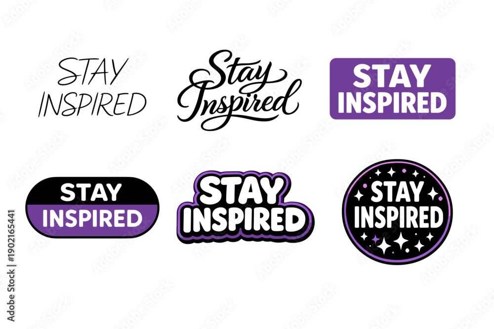 Obraz premium Stay inspired: creative typography designs in black and purple