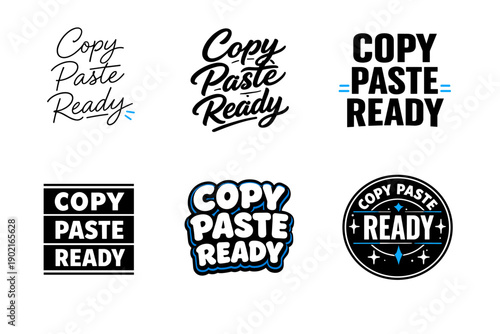 Copy paste ready typography art collection in modern black and white designs