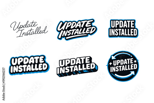 Update installed badge designs set with modern typography styles