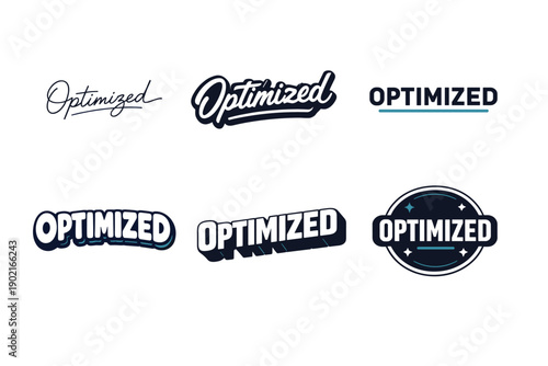 Variety of optimized logo designs in different fonts and styles