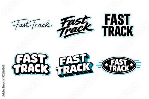 Bold fast track logo designs with dynamic typography