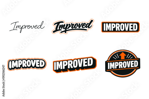 Improved label designs set with modern typography and bold colors