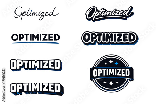 Variety of optimized text designs in different fonts and styles
