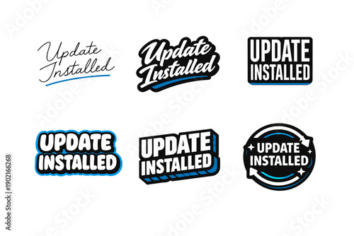 Variety of update installed designs in black and blue styles