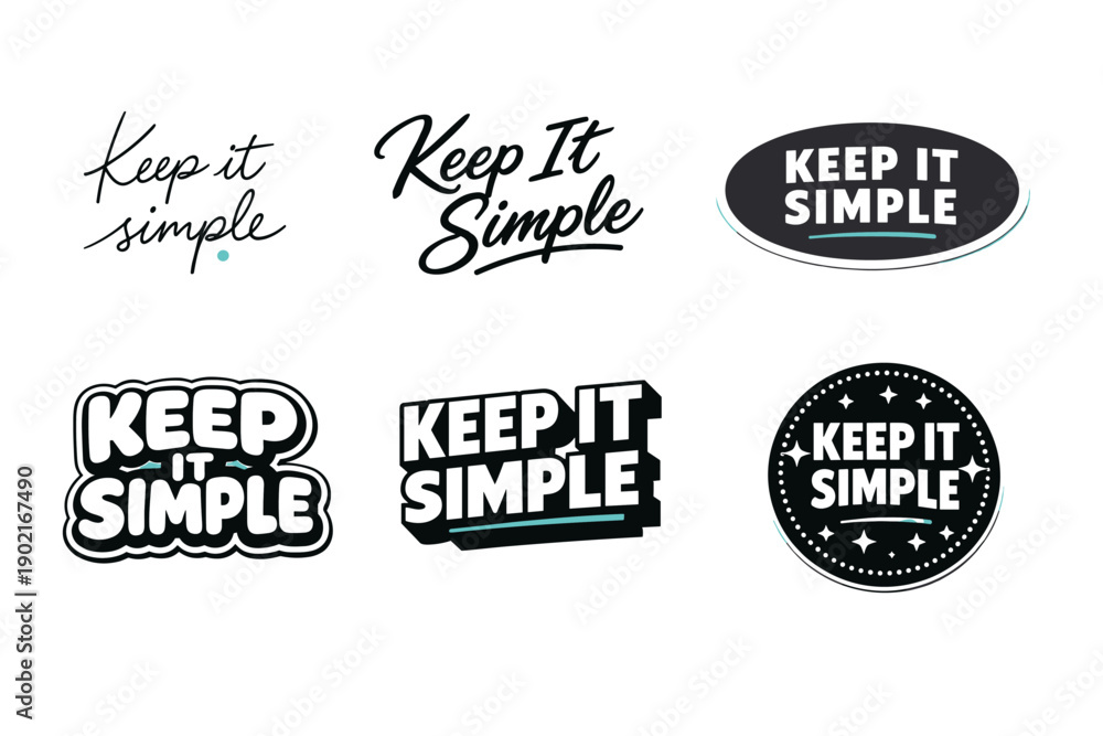 Obraz premium Keep it simple typography collection in various stylish fonts and designs