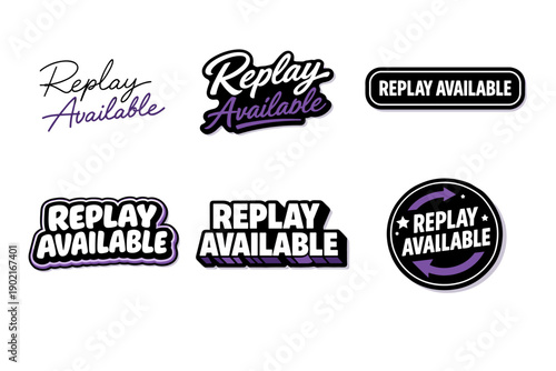 Replay available text designs in various styles and shapes