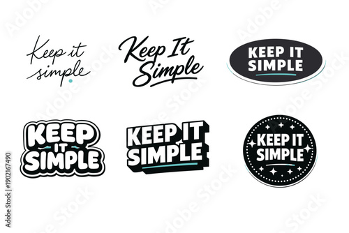 Keep it simple typography collection in various stylish fonts and designs