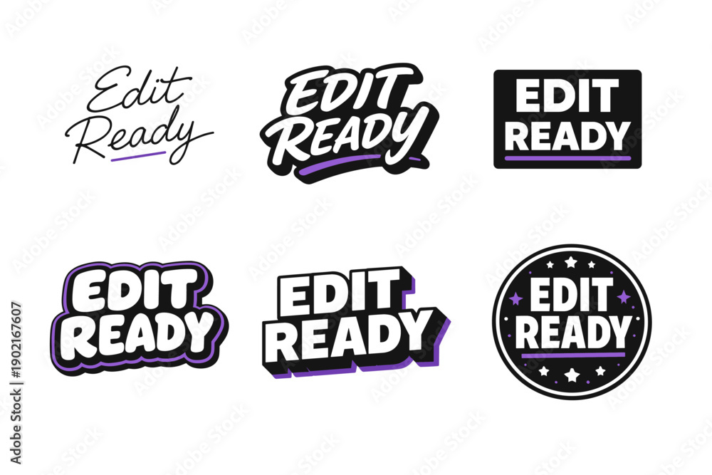 Obraz premium Edit ready text set with bold and creative typography variations