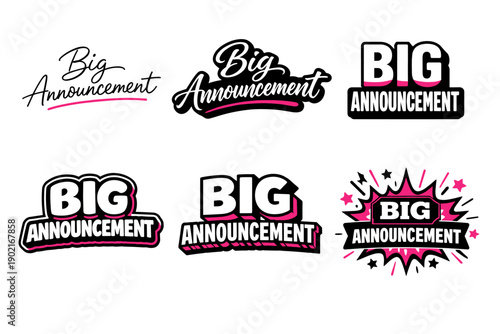 Collection of bold typography designs for big announcement themes