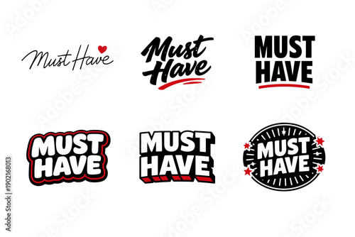 Collection of six must have typographic logos in various styles