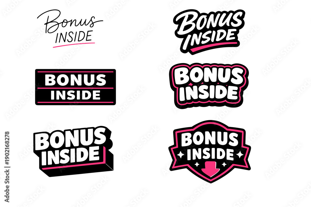 Obraz premium Bold and playful text designs with bonus inside message