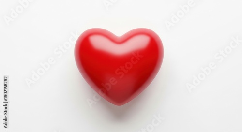 Wallpaper Mural Realistic 3D Red Heart Icon Isolated on Neutral Grey Surface Torontodigital.ca