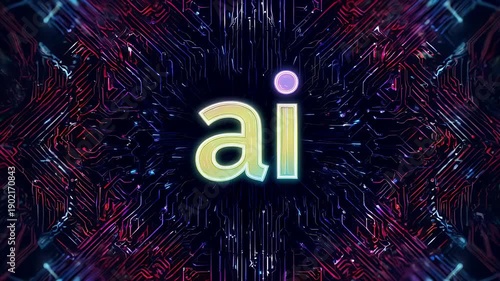 A digital illustration with glowing blue letters 