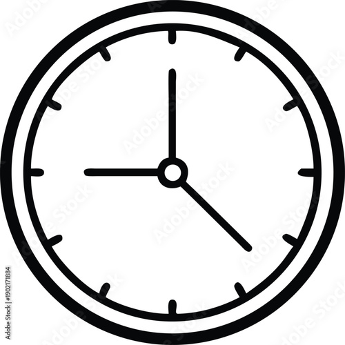 A vintage stopwatch vector illustration featuring a classic black and white alarm clock face with a metal bell, designed as an isolated retro timer object for a morning wake reminder.