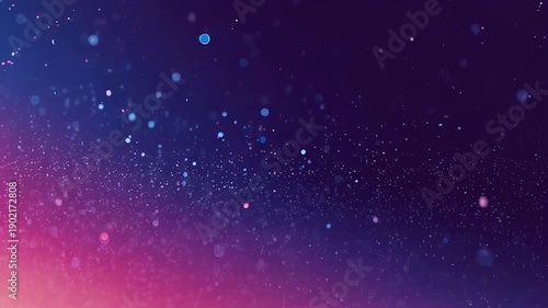 A dreamy abstract image with an array of luminous, out-of-focus, bokeh-like circles on a gradient of deep blue to vibrant pink