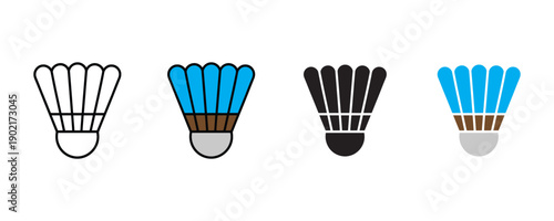Professional sports badminton shuttlecock icon vector. Athletic game equipment and tournament birdie symbol. Vector illustration.