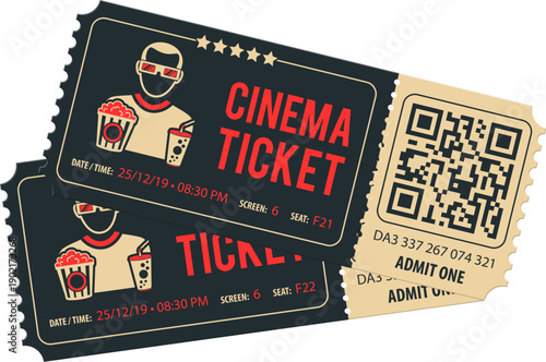 Cinema Ticket with QR Code
