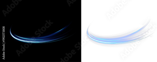 Curvilinear blue motion paths generate flowing sound inspired patterns. Gentle glow enhances depth perception. Transparent PNG illustration supports modern visuals.
