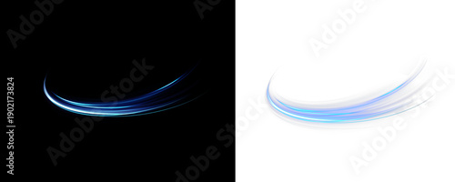 Fotografie Soft neon wave lines bend smoothly creating airflow illusion