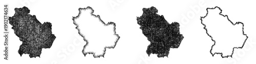 Sketch Basilicata map design set