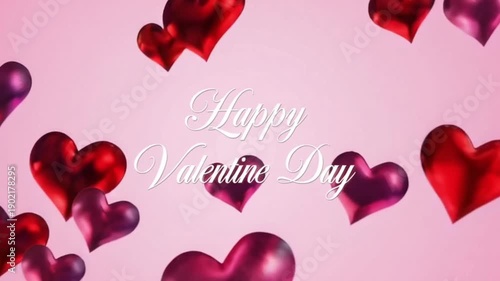 Valentines Day text and motion romantic heart on Valentines day 10