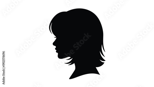 Silhouette of a woman s head and shoulders in profile view