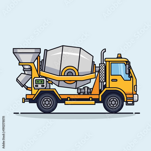 Yellow Cement Mixer Truck