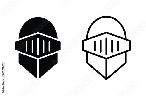 knight helmet icon vector for web design